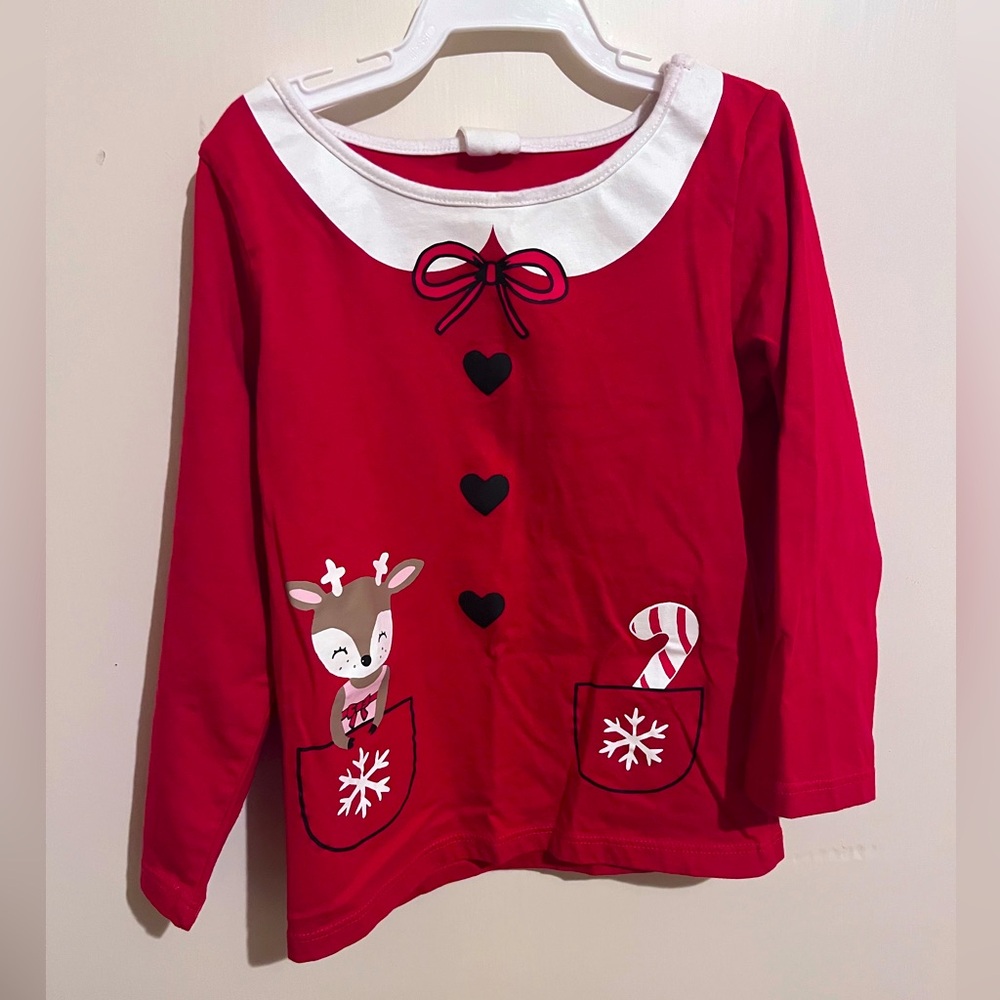 2/$10🌸 H&M Toddler girls 3T L/S Christmas Top